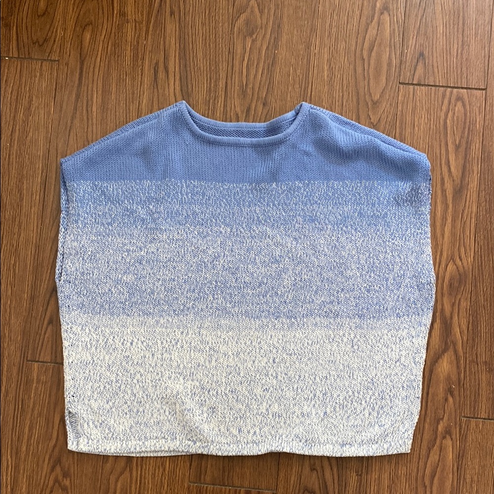 Medium Vince Blue and White Gradient Knit Top